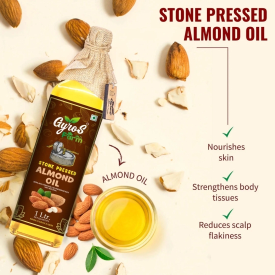 Stone Pressed Almond Oil-500 ML Glass bottle