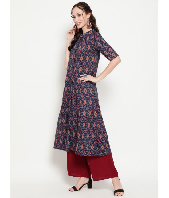 Antaran - Blue Cotton Womens Straight Kurti ( Pack of 1 ) - None