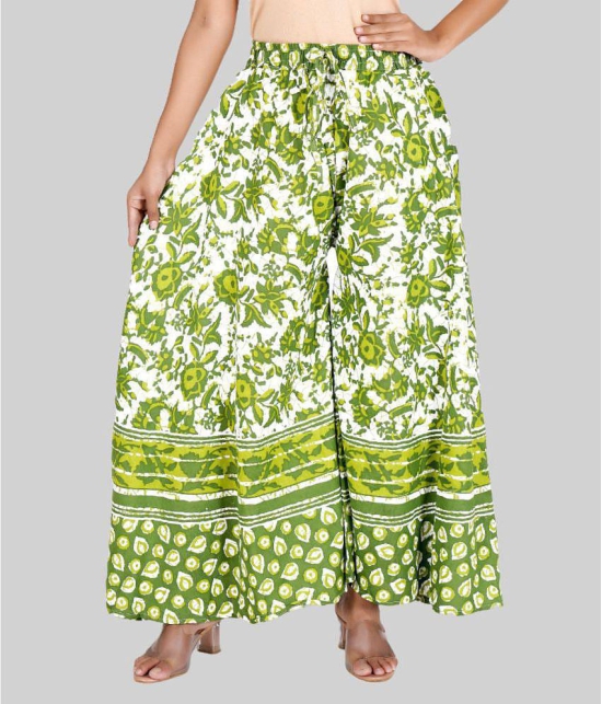 Rangun - Green Cotton Flared Womens Palazzos ( Pack of 1 ) - None