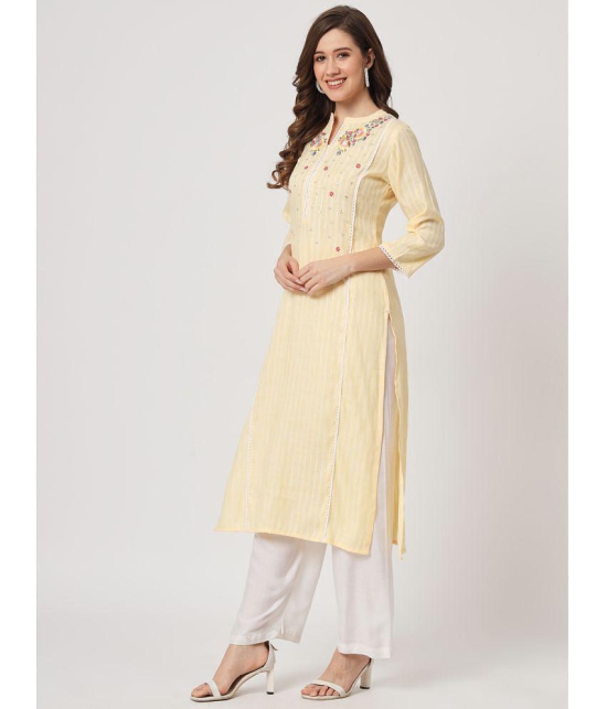 AMIRA''S INDIAN ETHNICWEAR - Yellow Viscose Women''s Straight Kurti ( Pack of 1 ) - None