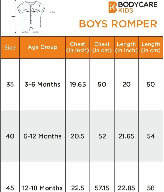 Bodycare Sky Blue Cotton Blend Rompers For Baby Boy ( Pack of 1 ) - None