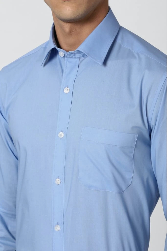 Men Blue Regular Fit Formal Full Sleeves Formal Shirt