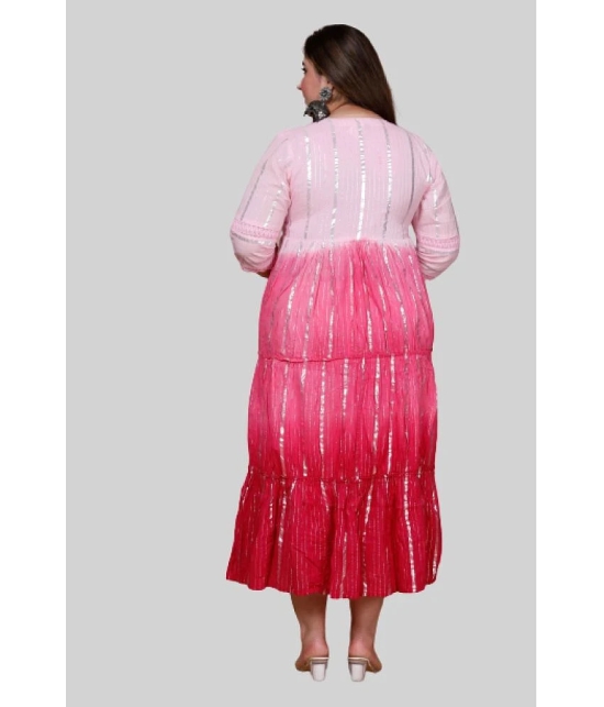 miravan - Pink Cotton Womens Anarkali Kurti ( Pack of 1 ) - None