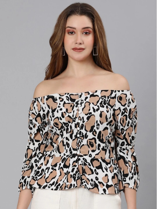 Oxolloxo Multicoloured Animal Print Off-Shoulder Bardot Top