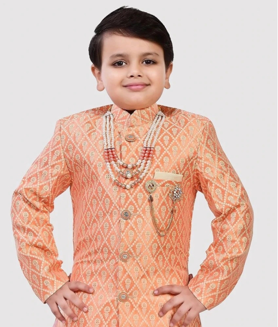 Arshia Fashions - Peach Silk Boys Sherwani ( Pack of 1 ) - None