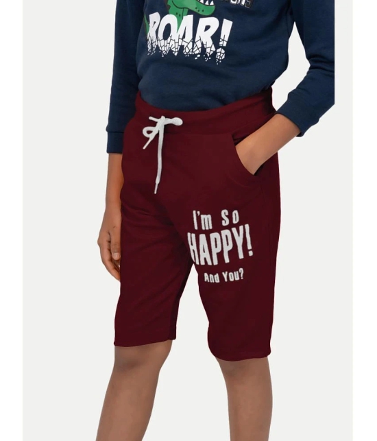 Radprix - Maroon Cotton Blend Boys Shorts ( Pack of 1 ) - None