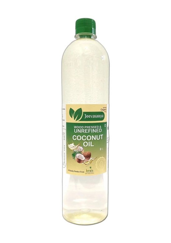 Jeevasassya Wood Pressed & Unrefined Coconut Oil 500 ML (Chekku) for Cooking, Skin, Hair & Baby Massage