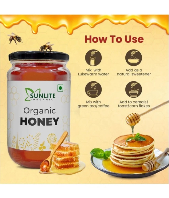 Sunlite Organic 100% Pure Organic Wildflower Honey Raw Unprocessed 500 g