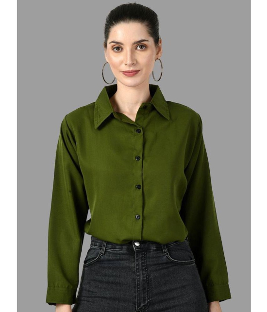 DKGF Fashion - Green Crepe Womens Shirt Style Top ( Pack of 1 ) - None