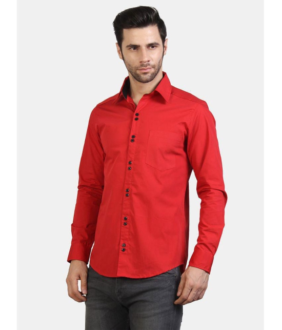 Life Roads - Red Cotton Slim Fit Men's Casual Shirt ( Pack of 1 ) - None