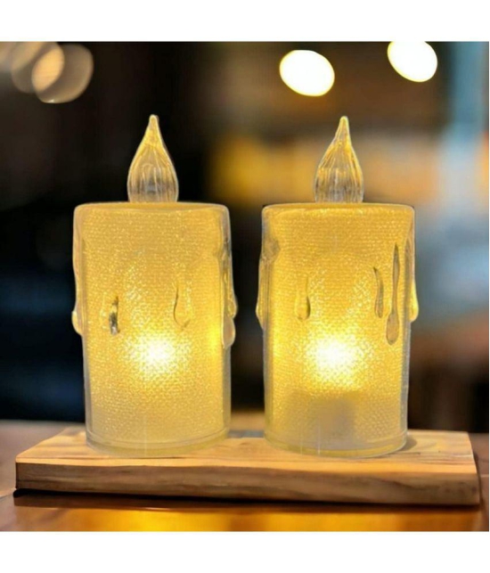 VARKAUS - Off White LED Tea Light Candle 7 cm ( Pack of 3 )