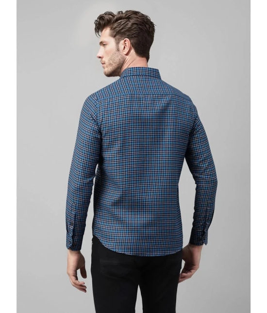 UrbanMark Cotton Blend Slim Fit Checks Full Sleeves Mens Casual Shirt - Blue ( Pack of 1 ) - None