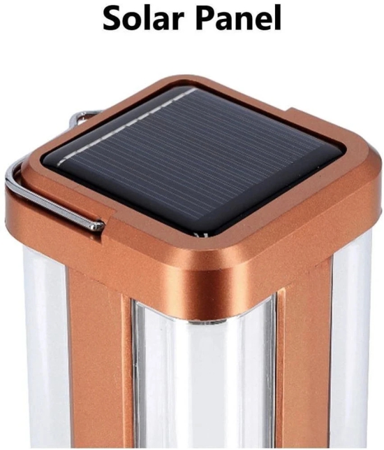 Rechargeable Solar Light with 4 Tube 360 Degree Extra Bright light with 7-8 hours lightning backup ( Multicolor ) - Assorted