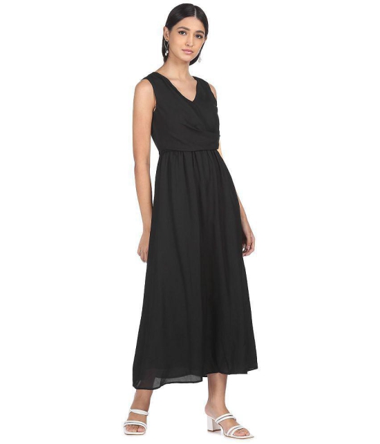 Shffl - Polyester Black Women's Fit And Flare Dress ( Pack of 1 ) - None