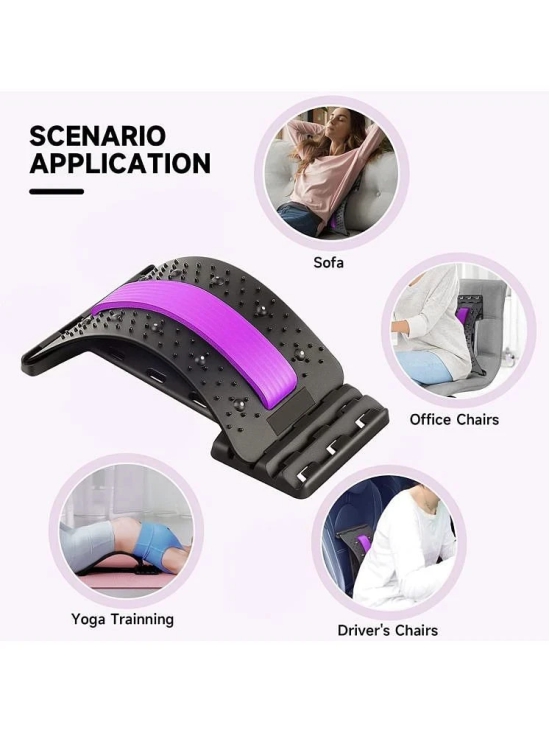 HORSE FIT Stretcher Back Cracking Device - Back Cracker 4 Levels Spine Board, Back Popper Chiro Board for Lower and Upper Back Pain Relief, Adjustable Lumbar Stretcher (Black) - Multi Color