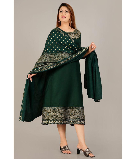 Smien - Green Rayon Women''s A-line Kurti ( Pack of 1 ) - None