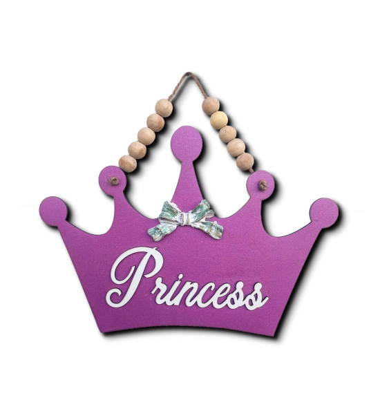 Princess Crown Wooden Wall Door or Wall Hanging Art