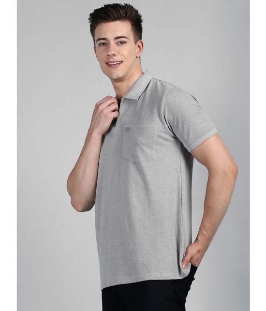 Lux Cozi Cotton Regular Fit Solid Half Sleeves Mens Polo T Shirt - Grey Melange ( Pack of 1 ) - None