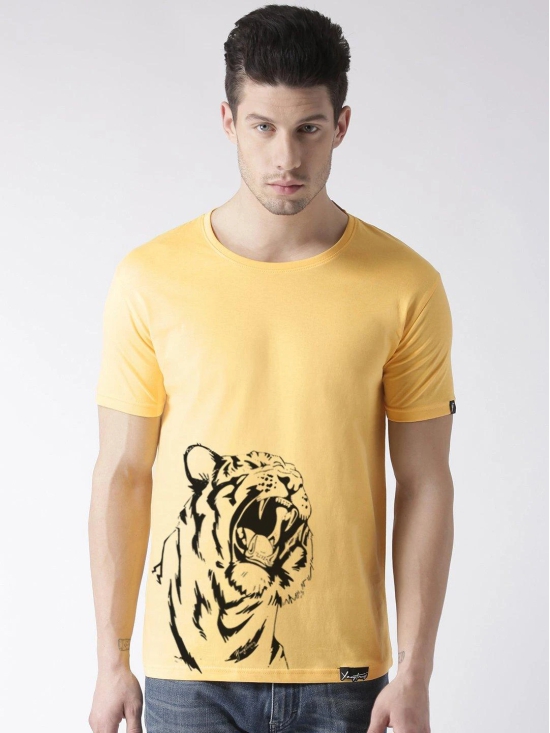 Young Trendz Bio-Wash Cotton Half Sleeve TIGER1 Graphic Printed YELLOW1 T-Shirt-YELLOW / Medium / 100% Bio Wash Cotton