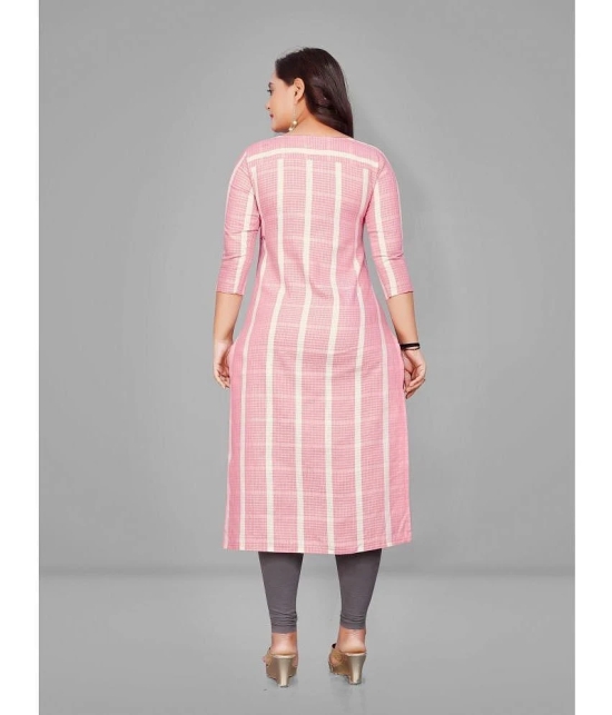 Parastri - Pink Cotton Womens Straight Kurti ( Pack of 1 ) - None