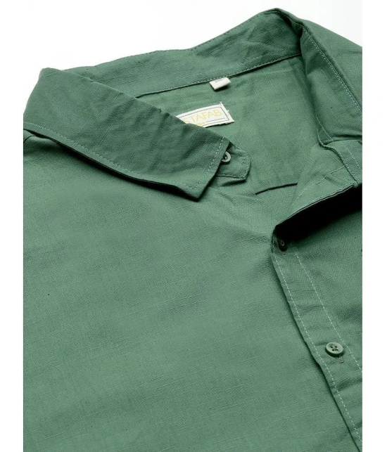 instaFab - Green Cotton Oversized Fit Mens Casual Shirt ( Pack of 1 ) - None