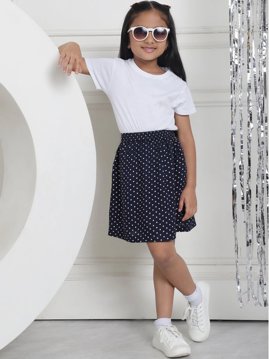 MINI & MING Girls Polka Dot Printed Pleated Skirts