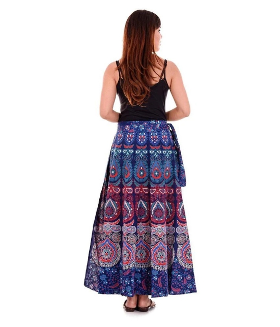 Rangun Cotton A-Line Skirt - Blue - 37-41