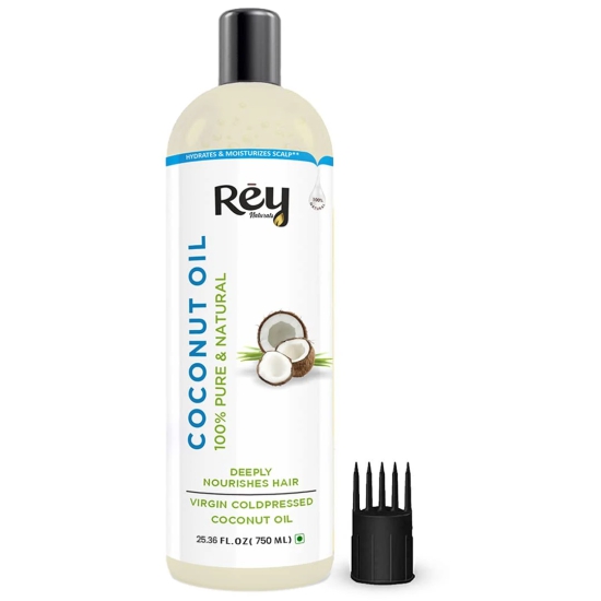 Rey Naturals Virgin Coconut Hair Oil Nariyal Oil  100 Pure  Natural Coconut Oil For Hair And Skin - Strengthens Hair Improves Scalp Condition  Hair Growth Virgin Coconut oil for baby  750ml-Rey N