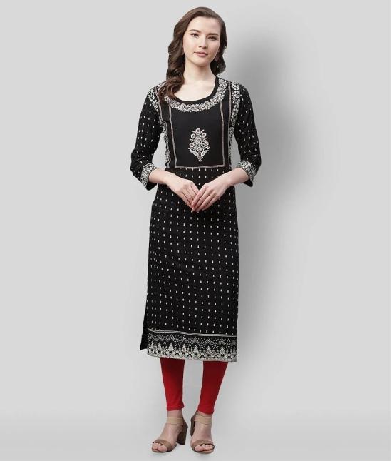 Divena - Black Rayon Womens Straight Kurti - 3XL