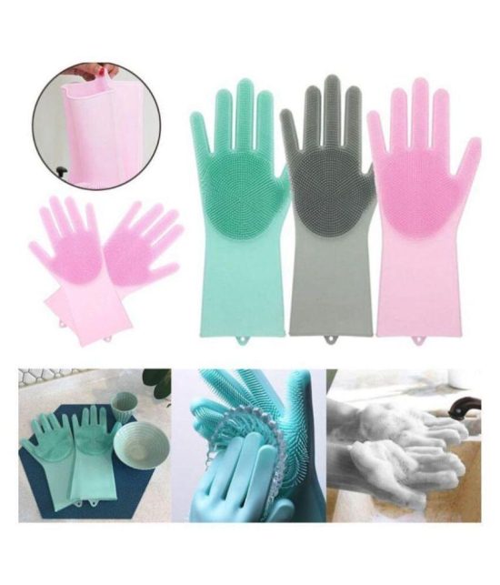 AJRO DEAL Washing Gloves Latex Latex Medium Cleaning Glove