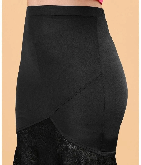 POPWINGS Black Polyester Womens A-Line Skirt ( Pack of 1 ) - None