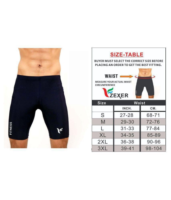 Zexer Unisex 100% Polyester Shorts Compression Wear Athletic Fit Multi Sports Cycling, Cricket, Football, Badminton, Gym, Fitness & Other Outdoor Sports Inner Wear - L