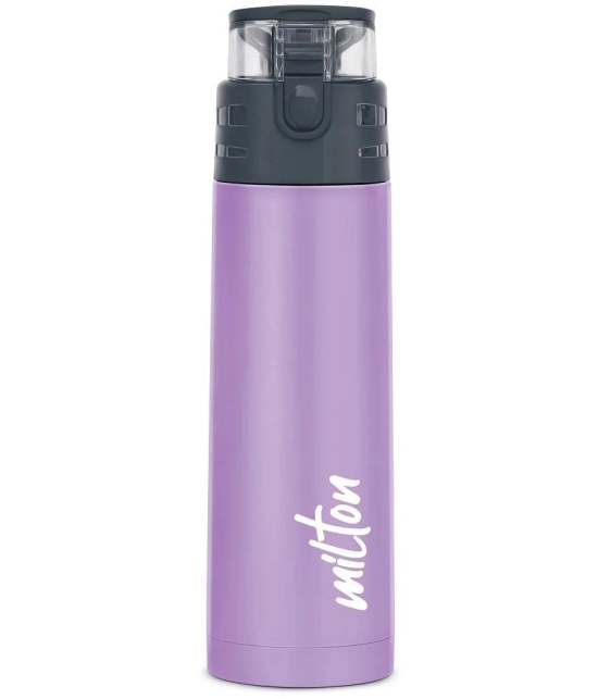 Milton Atlantis 400 Thermosteel Insulated Water Bottle, 350 ml, Purple | Hot and Cold | Leak Proof | Office Bottle | Sports | Home | Kitchen | Hiking | Treking | Travel | Easy To Carry | Rus