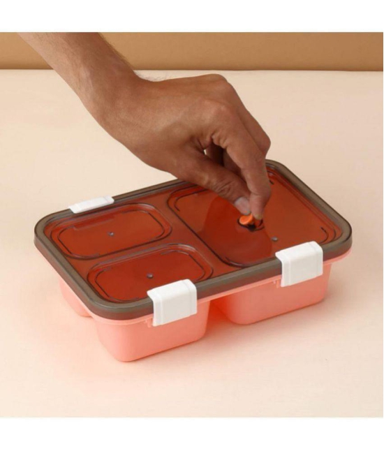 VARKAUS - Plastic Lunch Box 3 - Container ( Pack of 1 )