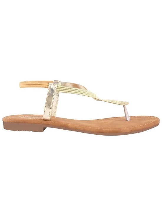 Shoetopia Gold Womens Flats - None