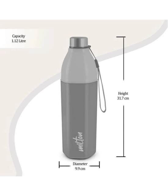 Milton - Kool hexone1200,Blck Black Water Bottle 1100 mL ( Set of 1 ) - Black