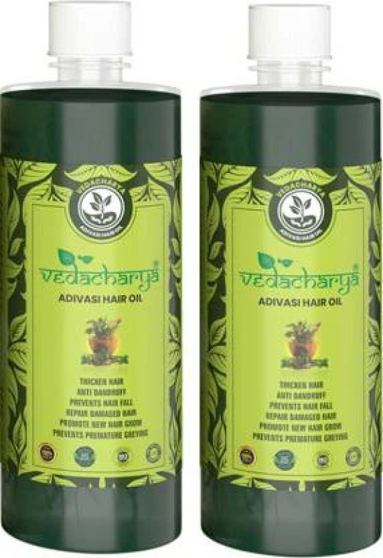 Vedacharya Adivasi Hair Oil Long & Shiny Strong Hairs| Control Damage,Split-ends & Hairfall Hair Oil (1000 ml)