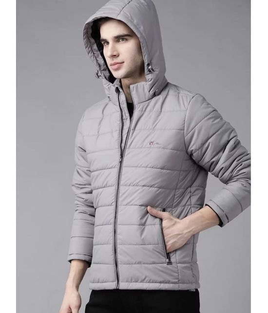 MXN Polyester Mens Quilted & Bomber Jacket - Grey ( Pack of 1 ) - None