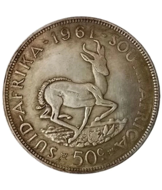 Extremely Rare South Africa 50 Cents 1961 Coin - Hard to Find