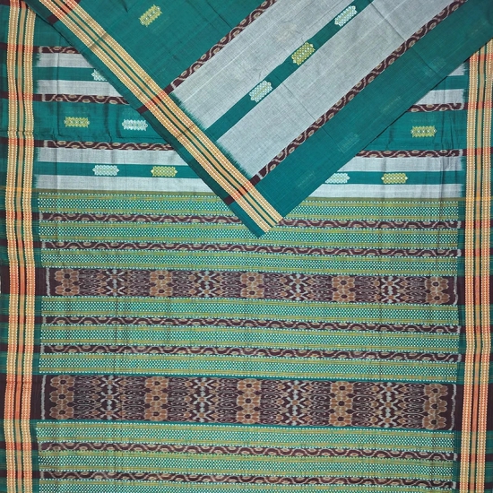 Bomkai Cotton Ikat Saree