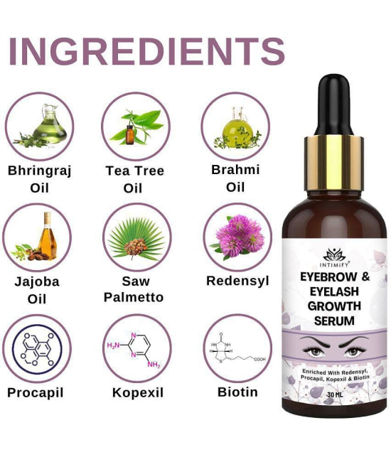 Intimify EyeBrow & EyeLash Growth Serum, eyebrow growth oil, eyelash growth oil, eye brows eyelash growth oil, 30 ml