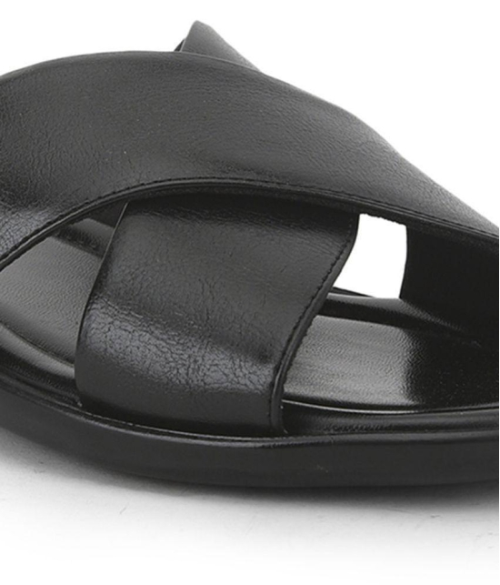 Liberty - Black Men's Leather Slipper - None