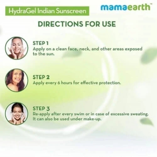 Mamaearth HydraGel Indian Sunscreen SPF 50, With Aloe Vera & Raspberry