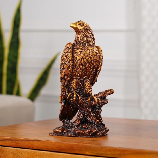 Artarium Resin Mighty Eagle Statue, Eagle Figurines Sculptures, Home Decor Statue howpiece, Feng Shui Vastu Eagle Statue for Decor and Gift (1 Piece)