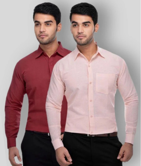 DESHBANDHU DBK - Multicolor Cotton Regular Fit Mens Formal Shirt (Pack of 2) - None