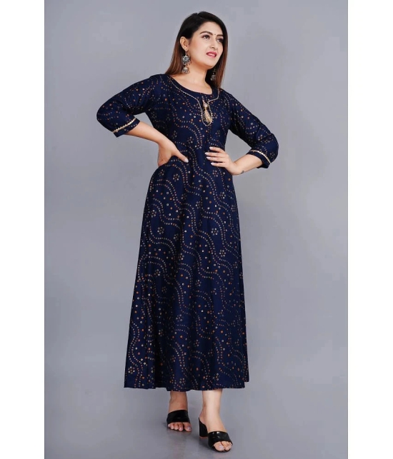 SIPET - Blue Rayon Womens Anarkali Kurti ( Pack of 1 ) - None