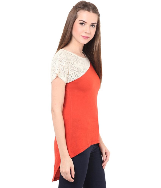 PORSORTE Crochet yoke T-Shirt-L / RUSTOFFWHITE