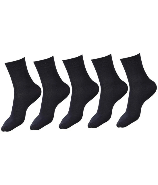 Dollar - Black Cotton Boys School Socks ( Pack of 5 ) - Free Size