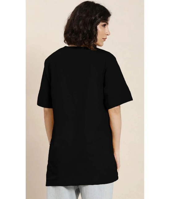 Leotude - Black Cotton Blend Oversized Womens T-Shirt ( Pack of 1 ) - None