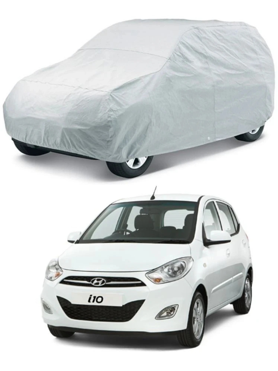 CARNEST Car Body Cover for Hyundai i10 [2007-2010] Without Mirror Pocket ( Pack of 1 ) , Silver